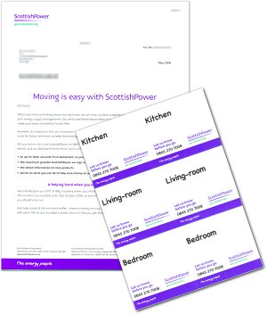 [Letter and stickets received from Scottish Power. Gits.]